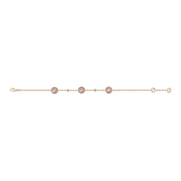 Gucci Interlocking G 18ct Rose Gold Diamond & Pink Opal Bracelet