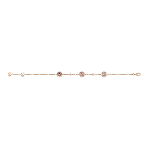 Gucci Interlocking G 18ct Rose Gold Diamond & Pink Opal Bracelet