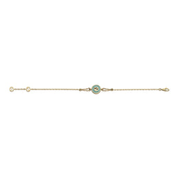 Gucci Interlocking G 18ct Yellow Gold Amazonite & Diamond Bracelet