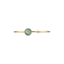 Gucci Interlocking G 18ct Yellow Gold Amazonite & Diamond Bracelet