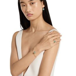 Gucci Interlocking G 18ct Yellow Gold Amazonite & Diamond Bracelet