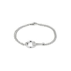 Gucci Horsebit 18ct White Gold 0.2ct Diamond Bracelet