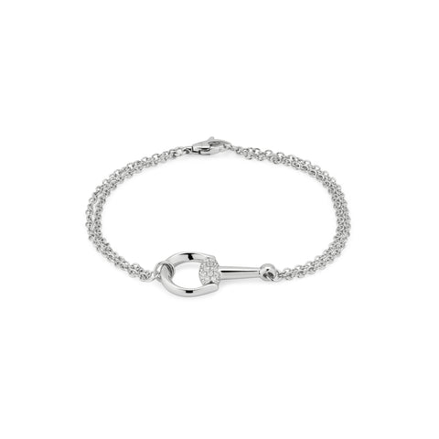 Gucci Horsebit 18ct White Gold 0.2ct Diamond Bracelet