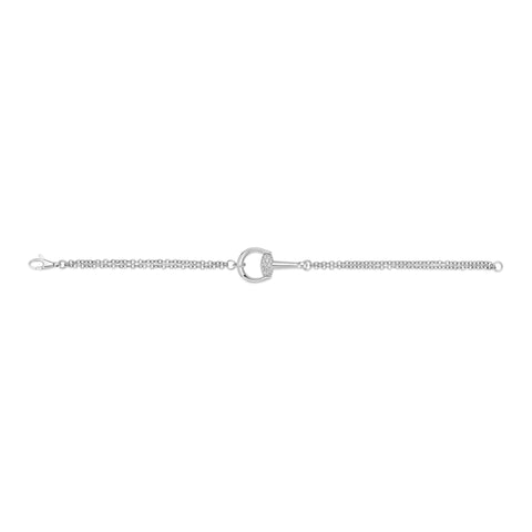 Gucci Horsebit 18ct White Gold 0.2ct Diamond Bracelet