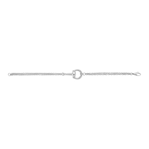 Gucci Horsebit 18ct White Gold 0.2ct Diamond Bracelet