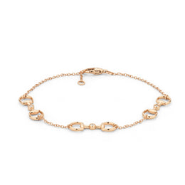 Gucci Horsebit 18ct Rose Gold and Diamond 3 Bracelet