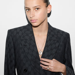 Gucci Interlocking 18ct Rose Gold Long Chain Necklace D