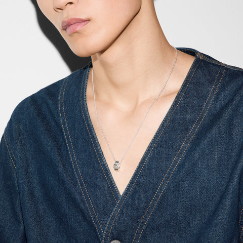 Gucci Interlocking Motif Sterling Silver Necklace