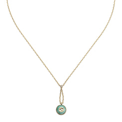 Gucci Interlocking G 18ct Yellow Gold Amazonite & Diamond Necklace