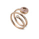 Gucci Interlocking G 18ct Rose Gold Diamond & Pink Opal Spiral Ring