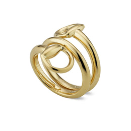 Gucci Horsebit 18ct Yellow Gold Spiral Ring