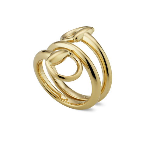 Gucci Horsebit 18ct Yellow Gold Spiral Ring