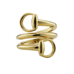 Gucci Horsebit 18ct Yellow Gold Spiral Ring