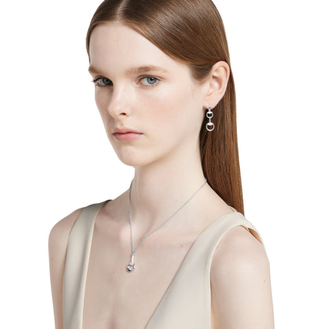 Gucci Horsebit 18ct White Chandelier 0.274ct Brilliant Cut Diamond Earrings D