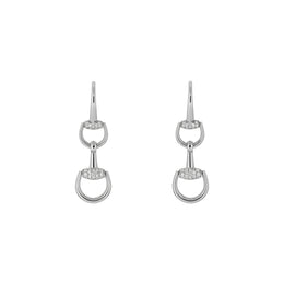 Gucci Horsebit 18ct White Chandelier 0.274ct Brilliant Cut Diamond Earrings D
