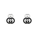 Gucci Interlocking G Black Enamel and Sterling Silver Cufflinks