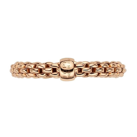 Fope Flex'it Essentials 18ct Rose Gold Slim Ring AN04.