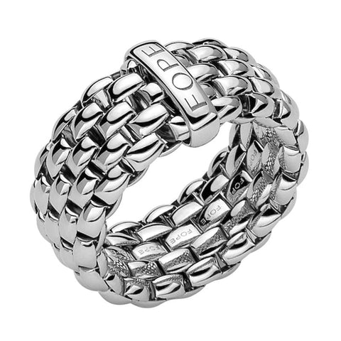 Fope Flex'it Essentials 18ct White Gold Wide Ring AN05.