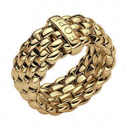 Fope Flex'it Essentials 18ct Yellow Gold Wide Ring AN05.