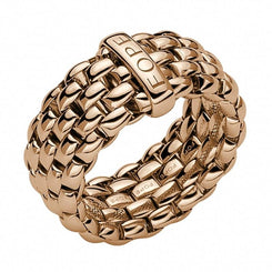 Fope Flex'it Essentials 18ct Rose Gold Wide Ring AN05.