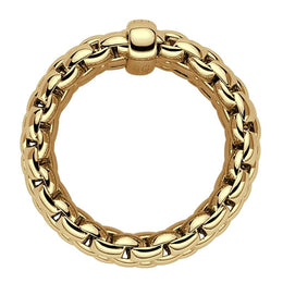 Fope Flex'it Essentials 18ct Yellow Gold Wide Ring AN05.