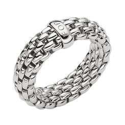 Fope Flex'it Essentials 18ct White Gold Medium Wide Ring AN559.