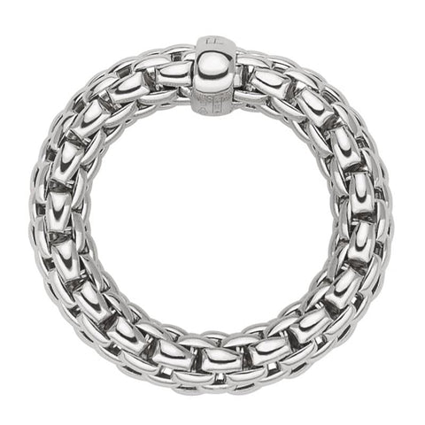 Fope Flex'it Essentials 18ct White Gold Medium Wide Ring AN559.