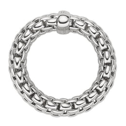 Fope Flex'it Essentials 18ct White Gold Medium Wide Ring AN559.