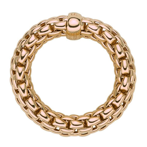 Fope Flex'it Essentials 18ct Rose Gold Medium Wide Ring AN559.