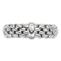 Fope Flex'it Essentials 18ct White Gold Medium Wide Ring AN559.