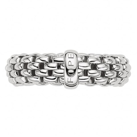 Fope Flex'it Essentials 18ct White Gold Medium Wide Ring AN559.