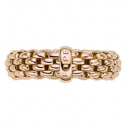 Fope Flex'it Essentials 18ct Rose Gold Medium Wide Ring AN559.
