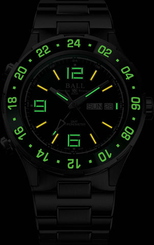 Ball Watch Company Roadmaster Marine GMT Limited Edition Watch with green dial, titanium strap, titanium case