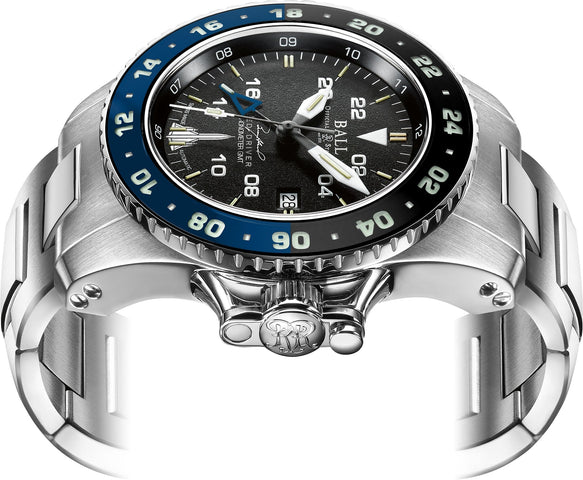 Ball Watch Company Engineer Hydrocarbon AeroGMT Sled Driver Limited Edition Watch with black dial, steel bracelet, steel case