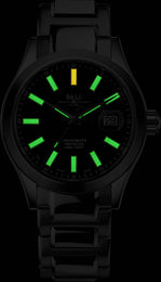 Ball Watch Company Engineer III Marvelight Chronometer Watch with black dial, steel bracelet, steel case