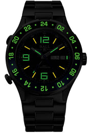 Ball Watch Company Roadmaster Marine GMT Limited Edition Watch with black dial, titanium strap, titanium case
