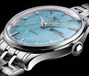 Ball Watch Company Trainmaster Eternity Blue Watch with steel bracelet, steel case
