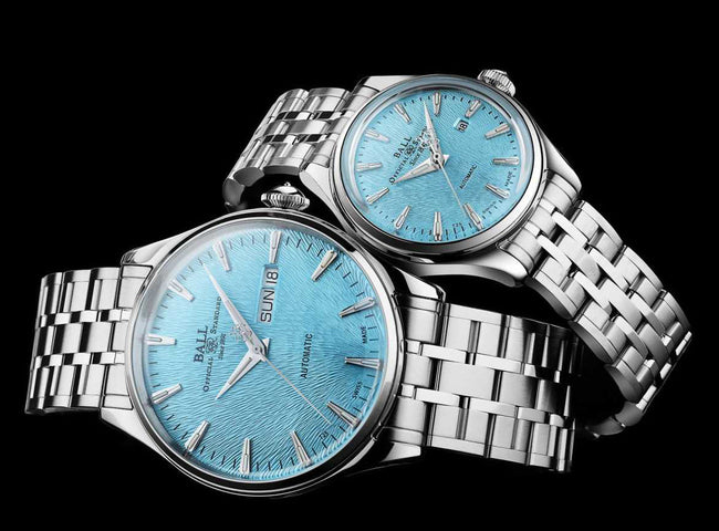 Ball Watch Company Trainmaster Eternity Blue Watch with steel bracelet, steel case