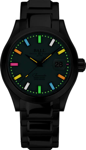 Ball Watch Company Engineer III Marvelight Chronometer Watch with blue dial, steel bracelet, steel case