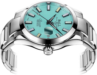 Ball Watch Company Engineer III Marvelight Chronometer Watch with blue dial, steel bracelet, steel case