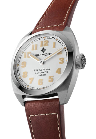 Bremont Watch Terra Nova 38 White Leather TN38-ND-SS-WH-L-S