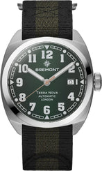 Bremont Watch Terra Nova 40.5 Date Green Nato TN40-DT-SS-GN-N-S