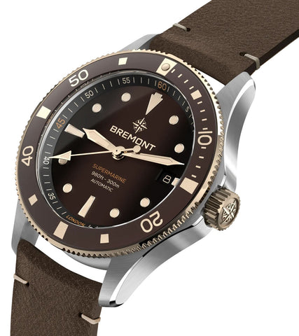 Bremont Supermarine 300M Date Brown Leather Watch