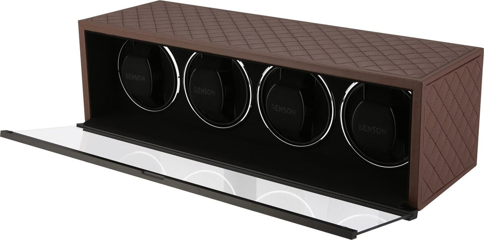 Benson Watch Winder Quad Swiss Series 4.20 Dark Brown Leather