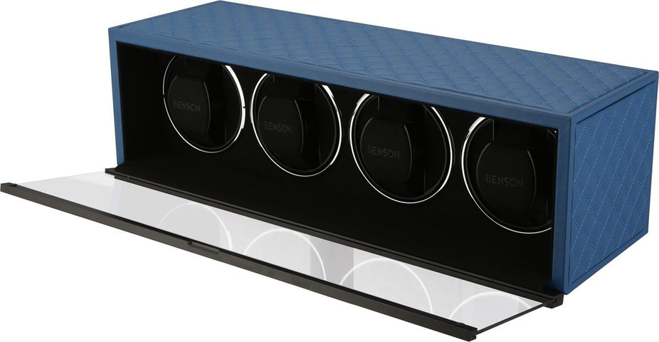 Benson Watch Winder Quad Swiss Series 4.20 Blue Leather