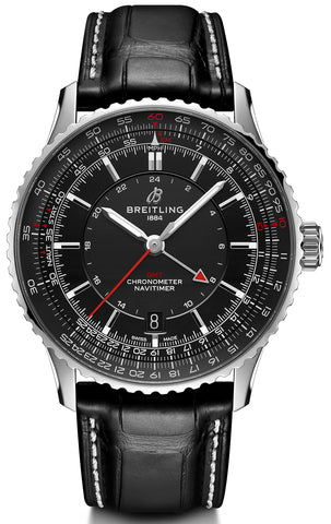 Breitling Watch Navitimer Automatic GMT 41 Black Leather A32310251B1P1