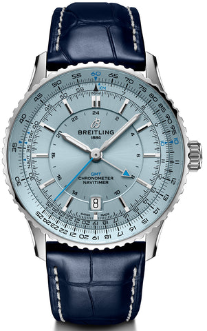 Breitling Watch Navitimer Automatic GMT 41 Light Blue Leather A32310171C1P1