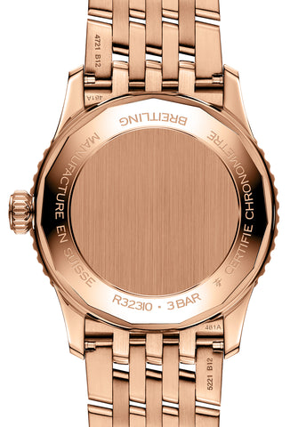 Breitling Navitimer GMT 41 Green 18k Red Gold Bracelet Watch