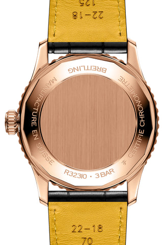 Breitling Navitimer GMT 41 Green 18k Red Gold Leather Watch