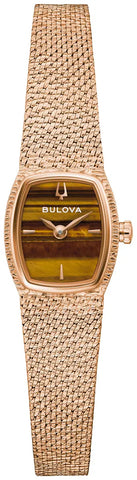 Bulova Goddess of Time Tiger Eye Stone Watch 97L185